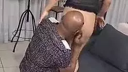 this hung black guy slaps and tongues my tattooed body hard in lingerie fetish play