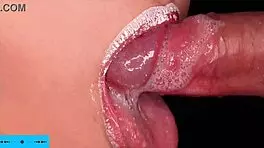 sloppy latina blowjob with double cum mouth play asmr