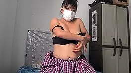 Young Latina's Sheer Bed Tease Turns Wildly Hot!