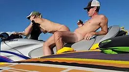 i love how my skinny athletic babe rides hard on jet ski