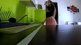 hey bored in kitchen wanna see my panties drop off this skinny blonde?