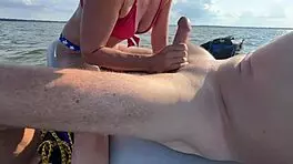 i love how my skinny athletic babe rides hard on jet ski