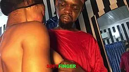 Young ebony babe's wet blowjob into tight doggystyle