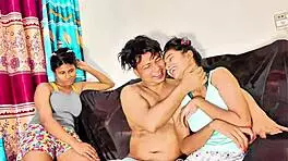 BFF threesome wrecks tight pussy with cocks and fists squirting