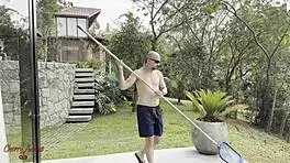 brazilian cherry adams squirts wildly while riding huge cock doggystyle! wet pussy gushes as she takes it bent over