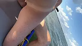 i love how my skinny athletic babe rides hard on jet ski