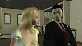 blonde babysitter with small tits in animated adventure