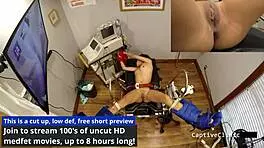 Blindfolded yasmine woods handcuffed screaming in latex backstage humiliation