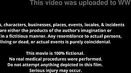 Blindfolded yasmine woods handcuffed screaming in latex backstage humiliation