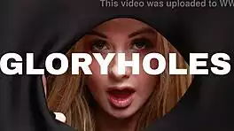 student deepthroats cock at gloryhole swallowing every drop