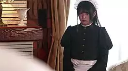 133cm Cosplay Maid Petite Masturbation Dildo Play