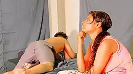 uttaran20 feels the rush as her bestie tricks her into wild threesome pounding with older guy at home