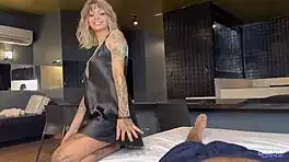 skinny latina brazilian bends over for monster cock doggystyle creampie yoga session