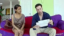 big white dick pounds small desi girl's natural tits!