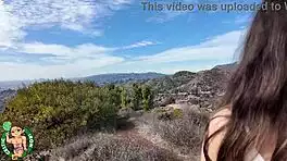 aubry babcock delivers sloppy girlfriend blowjob at hollywood sign