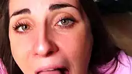 Innocent-Looking Brunette Delivers Sloppy Pov Blowjob Facial Cumshot