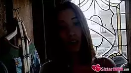 this bratty young cutie gets punished hard in the garage for coming home late with cock sucking and rough fucking