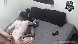 hey check this wild threesome double cock pounding skinny babe