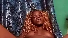 tiny teen fingers her deep ebony pussy till she squirts everywhere 💦🔥😍