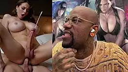 Tight petite teen begs anal as trans cock explodes