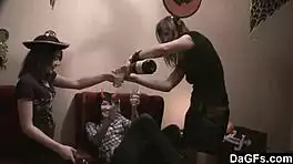 dagfs hot costumed amateurs in lesbian threesome party