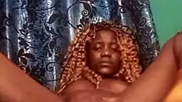 tiny teen fingers her deep ebony pussy till she squirts everywhere 💦🔥😍