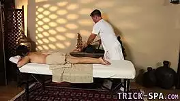 oh man, that pounded teen masseuse spy cam catches masseur's hot cumshot on her small tits