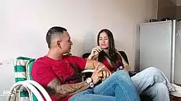 a flirty long chat ends with petite latina riding huge cock creampie