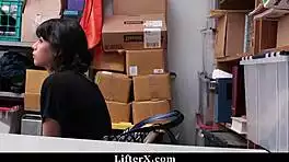 you caught this shoplifter teen now fuck her hard as punishment in garage