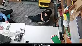 you caught this shoplifter teen now fuck her hard as punishment in garage