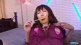 he devours her soaking wet cunt hungrily while she licks lollipop eagerly