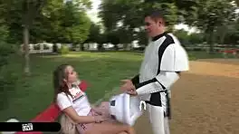 Stormtrooper fucks sexy spanish zoe doll ass pussy star wars day