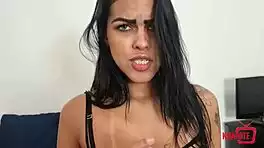 naughty latina teases throbbing cock until it explodes in orgasm