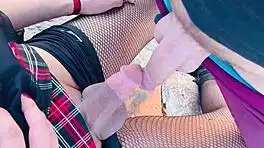 White Boy Sucks Shemale Cock Publicly