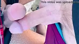 White Boy Sucks Shemale Cock Publicly