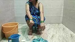 milf fucks hard while cleaning laundry chores