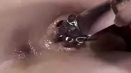 Petite blonde Heather strips naked feeling intense orgasm waves