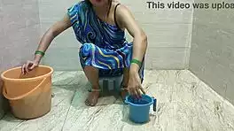 milf fucks hard while cleaning laundry chores