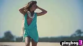 Petite Model Strips On Beach Revealing Small Tits And Pussy