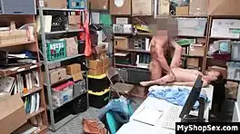 i'm shaking as store owner's girl blackmails lp officer into fucking me