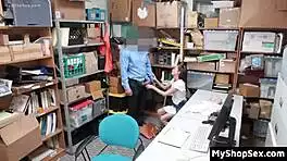 i'm shaking as store owner's girl blackmails lp officer into fucking me