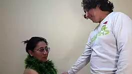 Chatting about pounding her tight pussy on her first cock ride ever