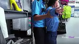 busty asian cop gets humiliated bending over for horny teen thief