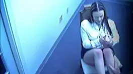 office babe gives sneaky footjob caught on hidden cam