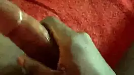 Hey, watch this huge cock explode with cum while jerking off in the bedroom!