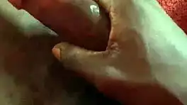 Hey, watch this huge cock explode with cum while jerking off in the bedroom!
