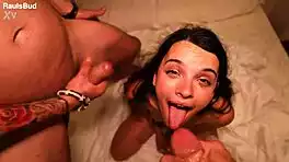 Innocent tight 18yo submits to rough gangbang choking deepthroat and cum domination