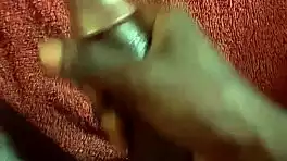 Hey, watch this huge cock explode with cum while jerking off in the bedroom!