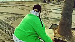 beach tourist teen wrecked in storage with ass dildo gape