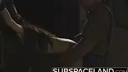 bound babe slapped hard in wet towel submission ritual